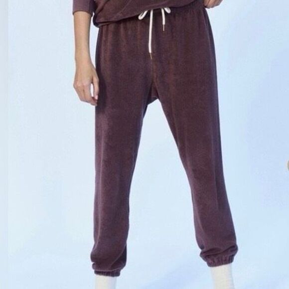 The Great. Microterry Track Jogger Pants in Vintage Mulberry Purple Size 0/XS - Picture 3 of 8